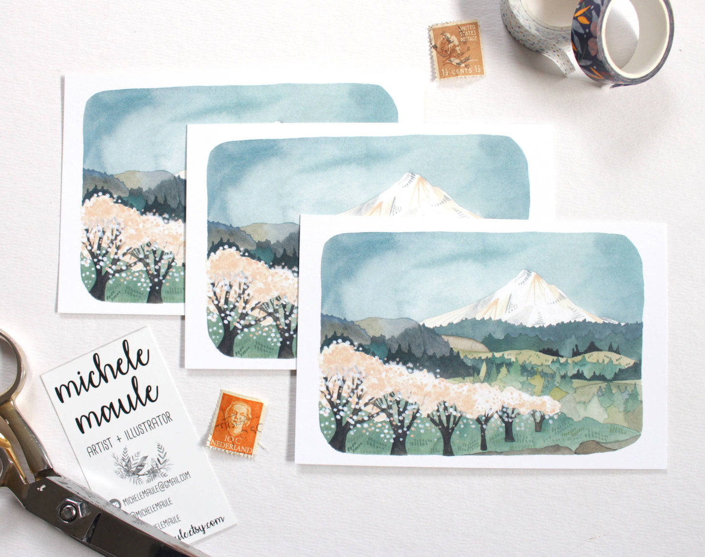 Mt Hood Cherry Blossoms Postcard