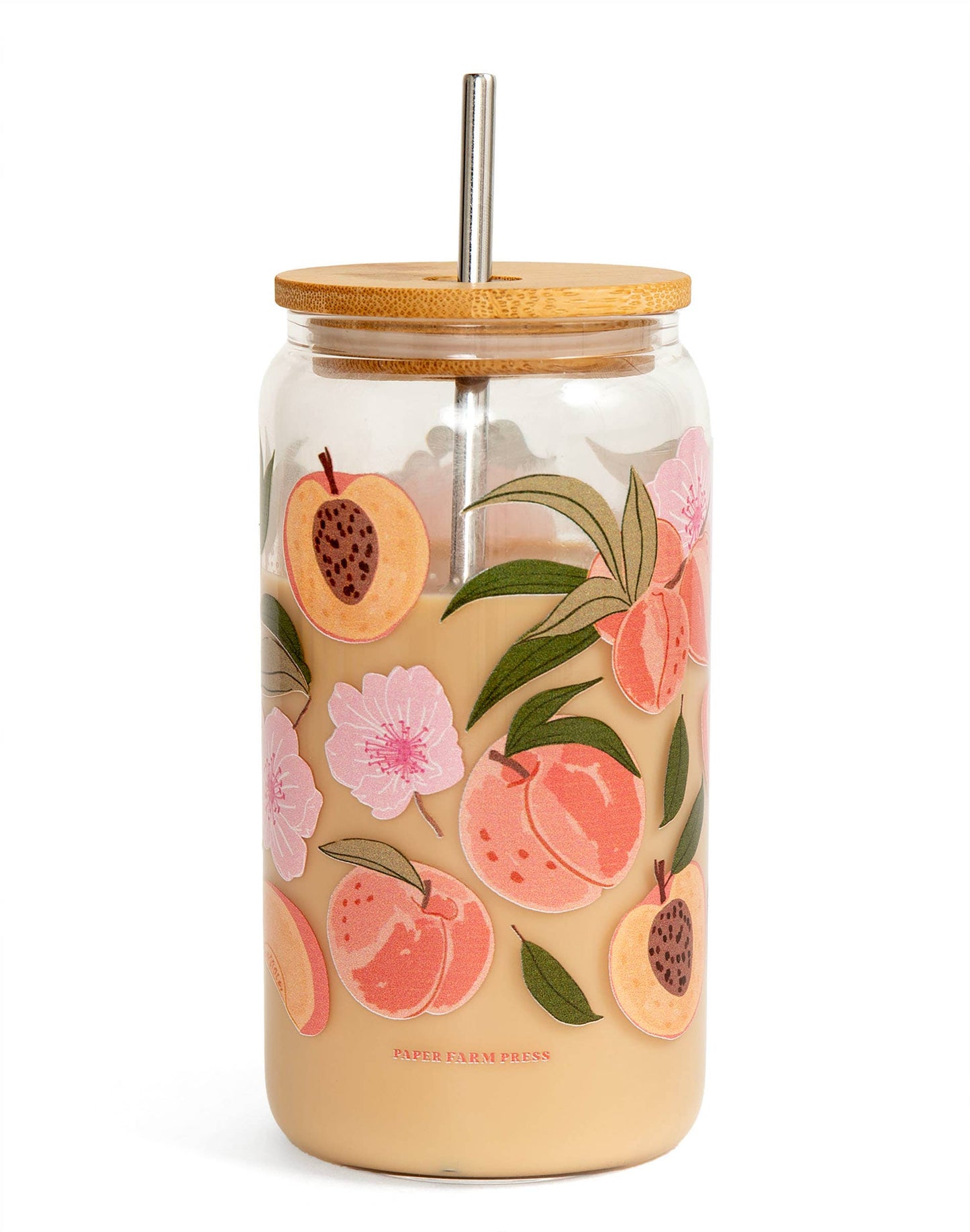 Peach Blossom Glass Can