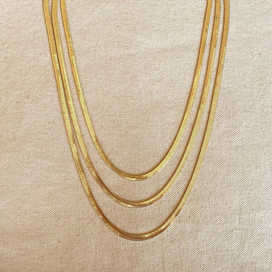 18k GF Herringbone Necklace 20 in