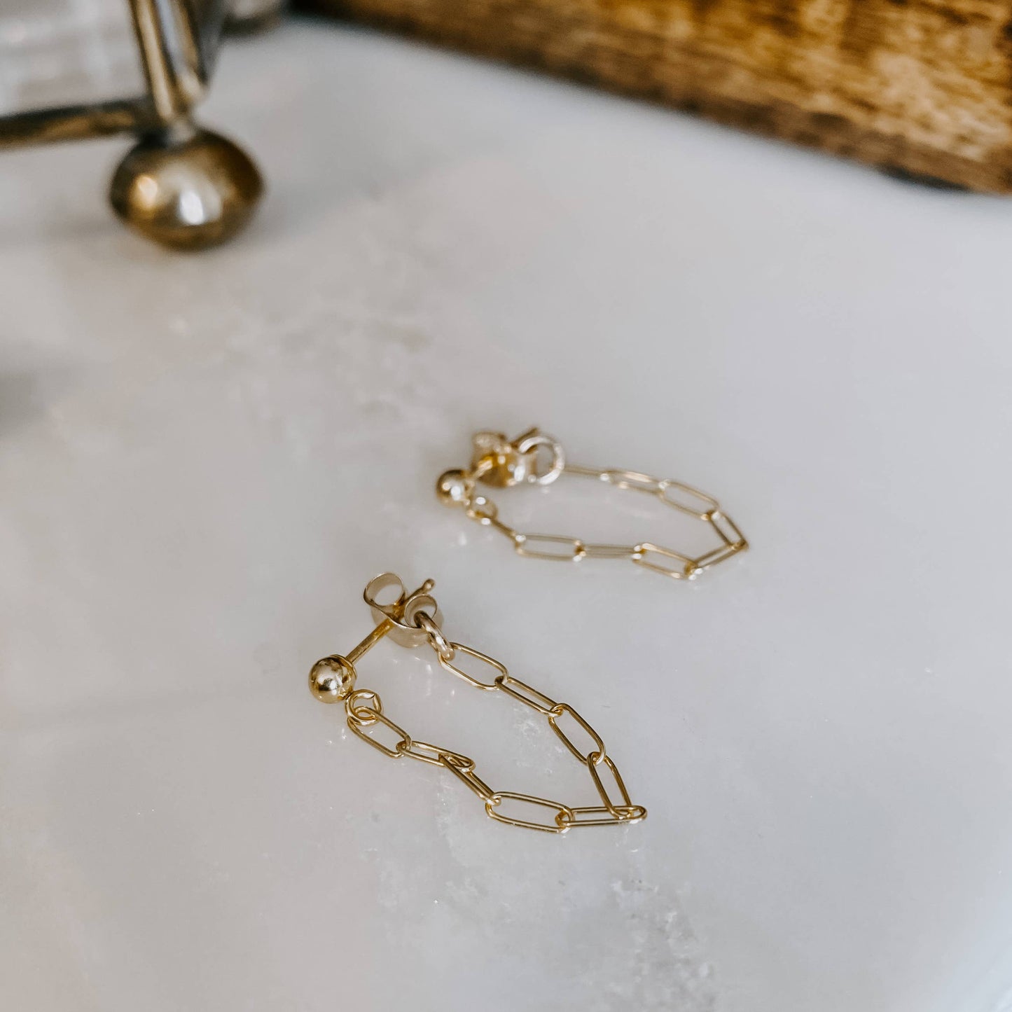 Link Chain Post Earrings: 14k Gold Fill