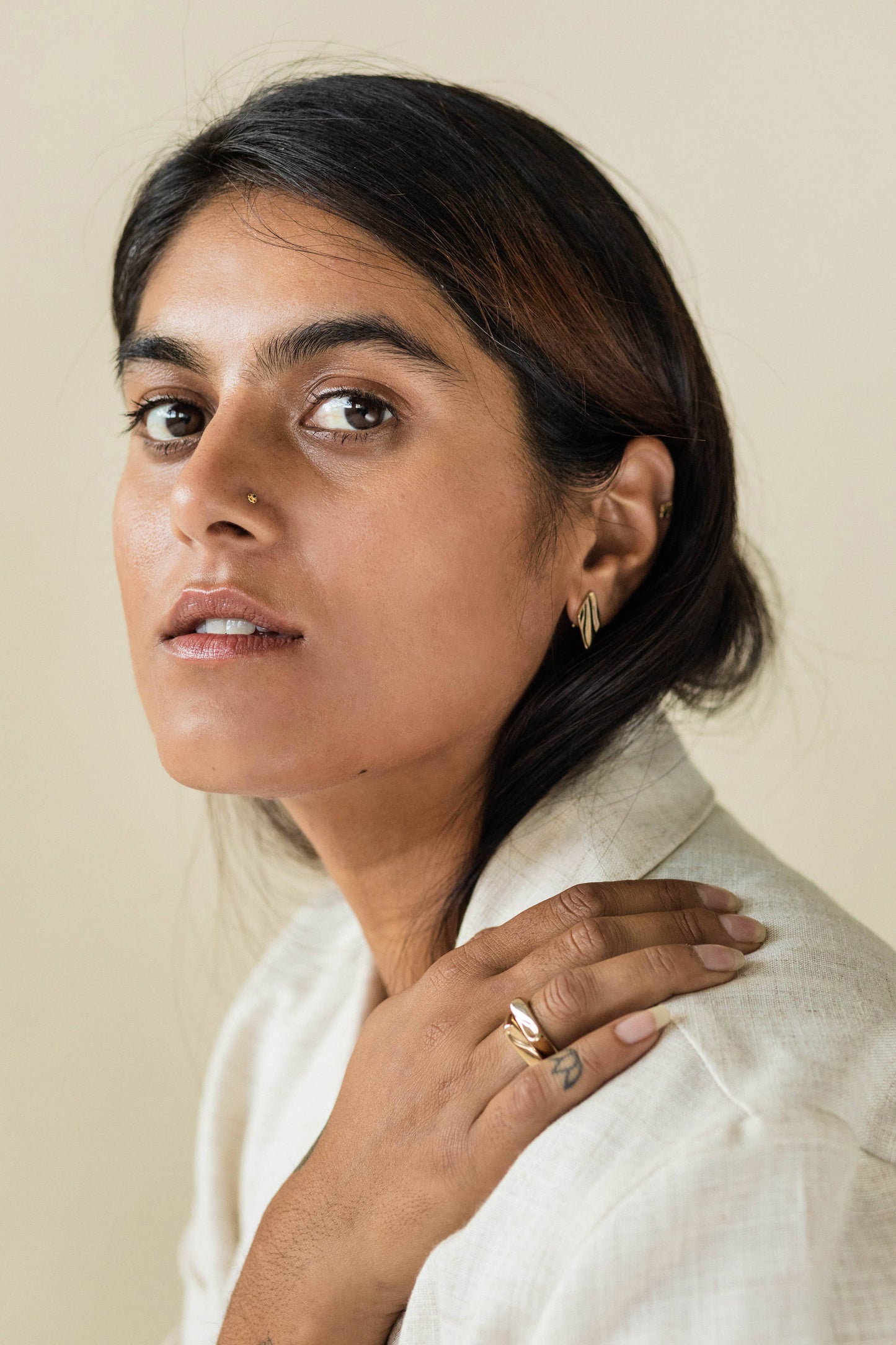 Sway Stud Earrings: Sterling silver