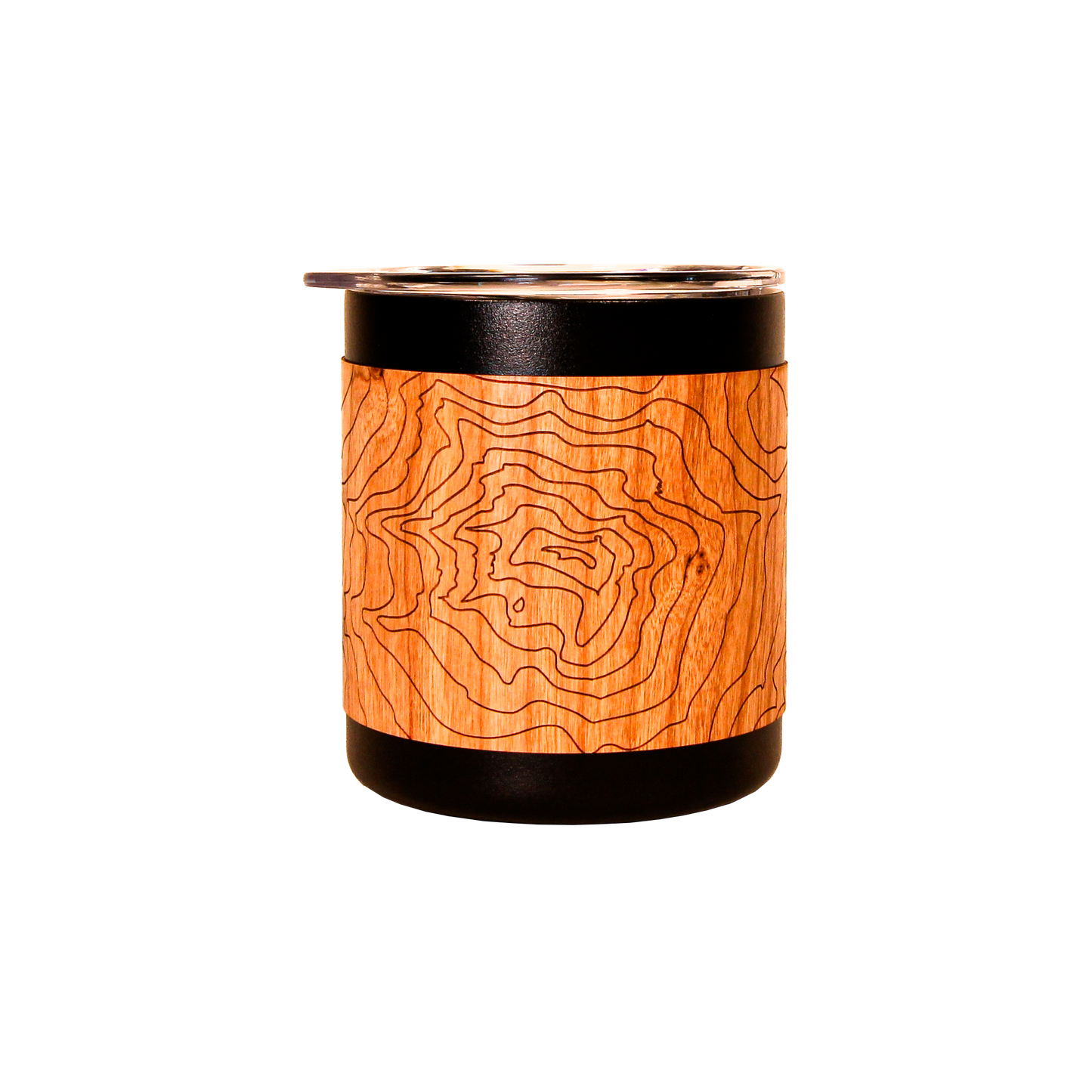 Wood Wrapped Miir Camp Cup: Mt. Hood Topo: White/Cherry