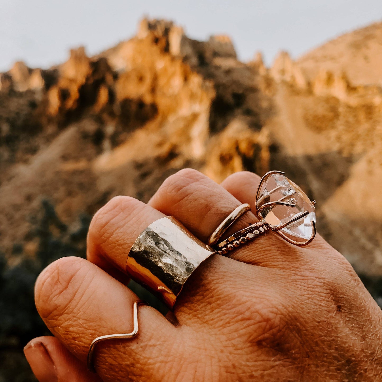 Mountain Stacking Ring: Sterling Silver / 8