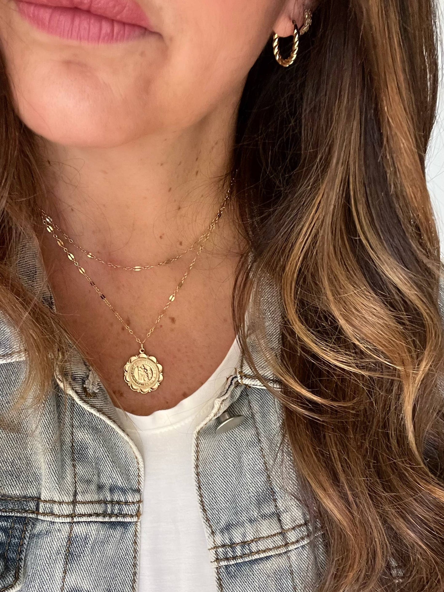 Traveler Saint Christopher Religious Necklace Gold Filled