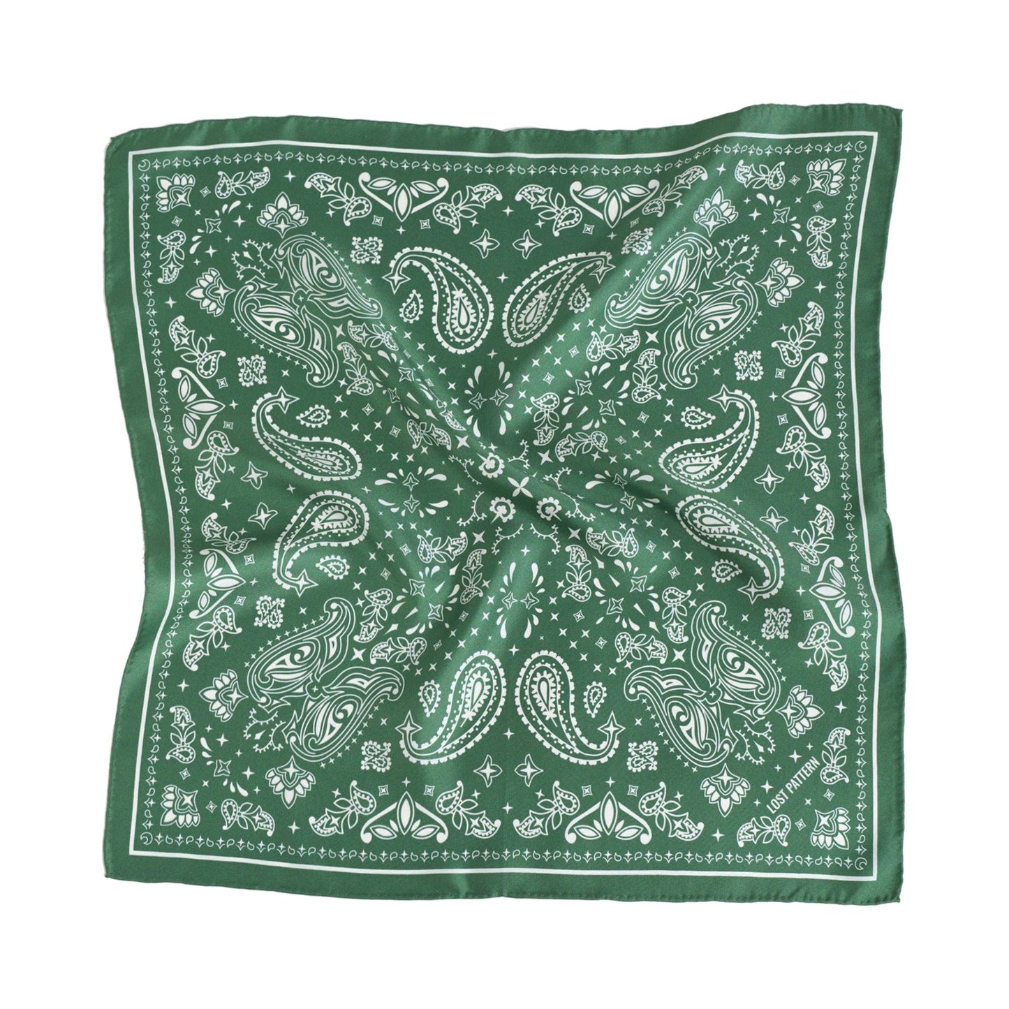 “Paisley" Silk Bandana Scarf - Sagebrush Green: Sagebrush Green