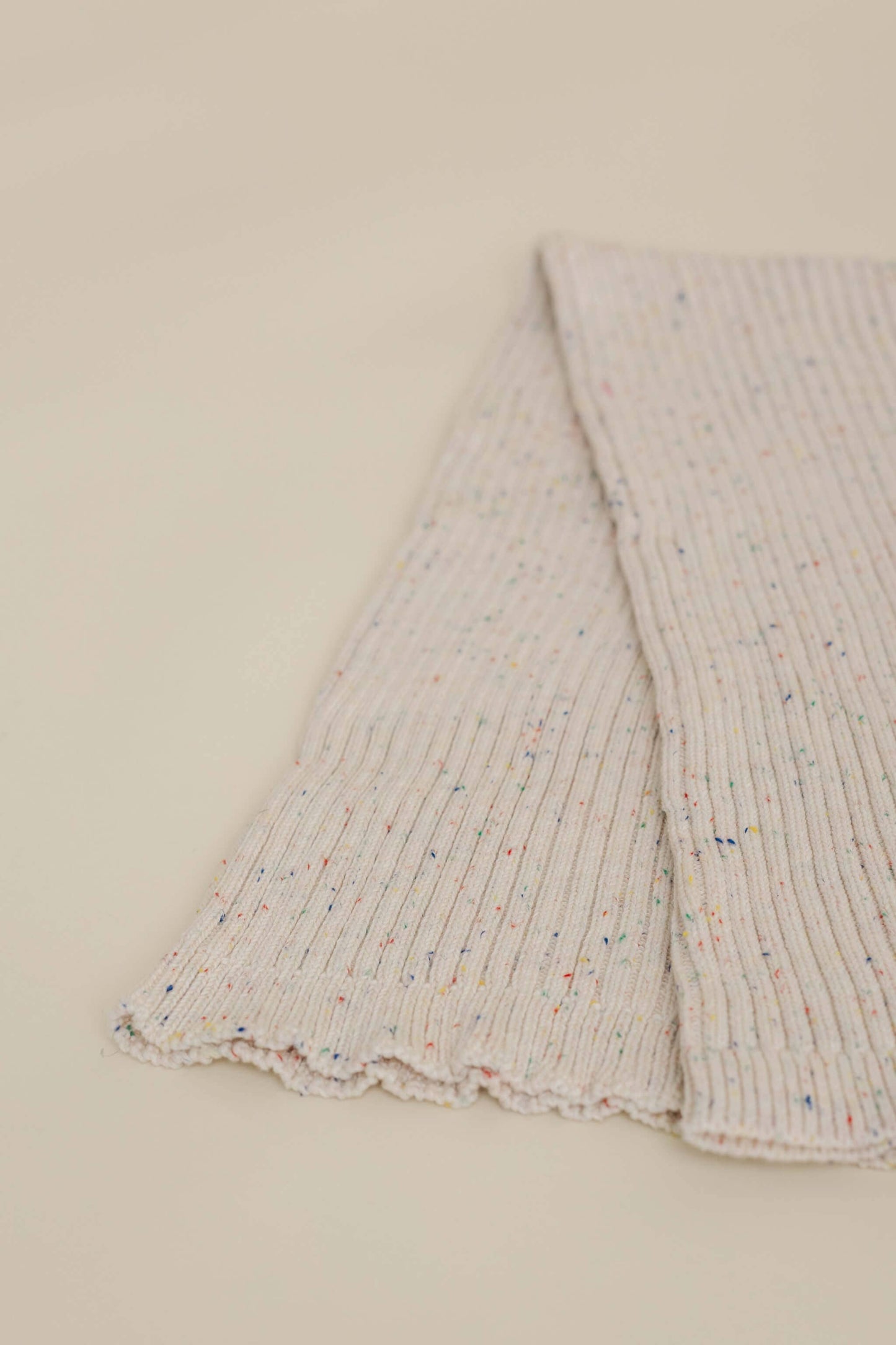 Sprinkle Organic Cotton Knit Ribbed Blanket - Oat