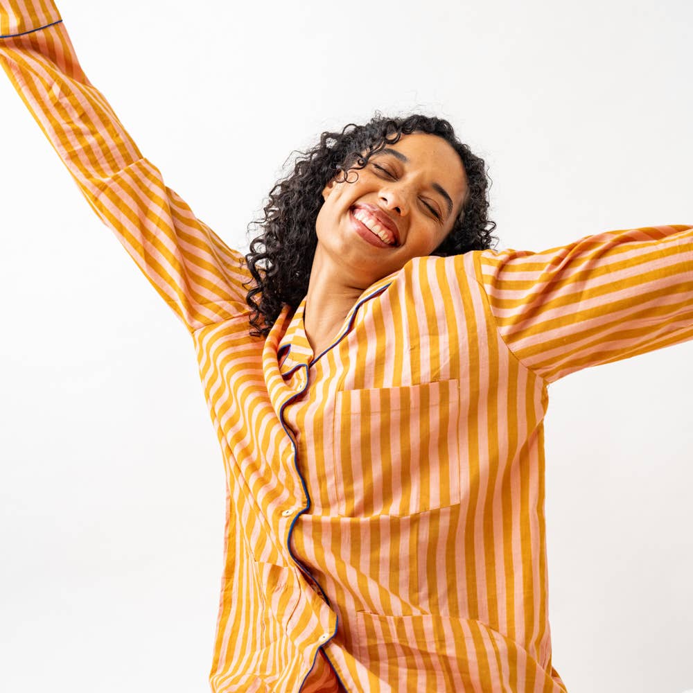 Bonnie Pajama Set: Mustard & Blush
