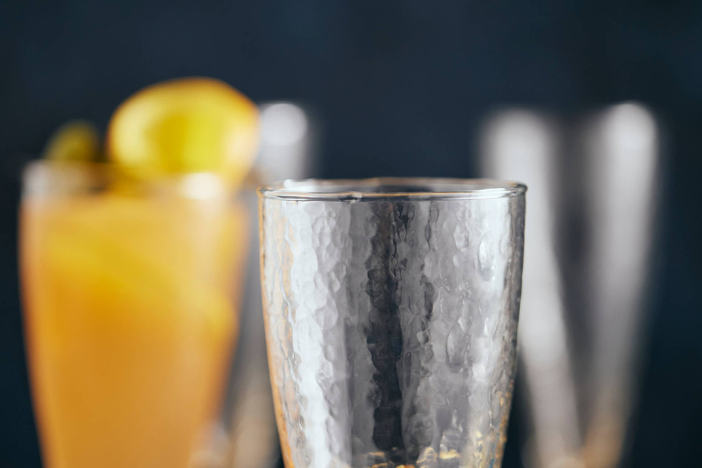 Hammered Glass Footed Tulip Glass – 9.5 oz