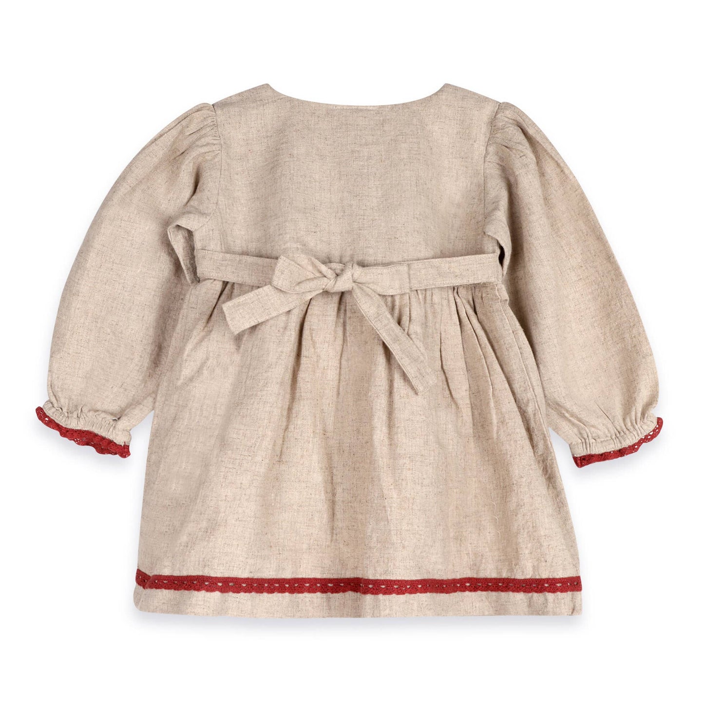 Ravello Embroidered Baby Dress & Bloomer (Linen Blend): Natural