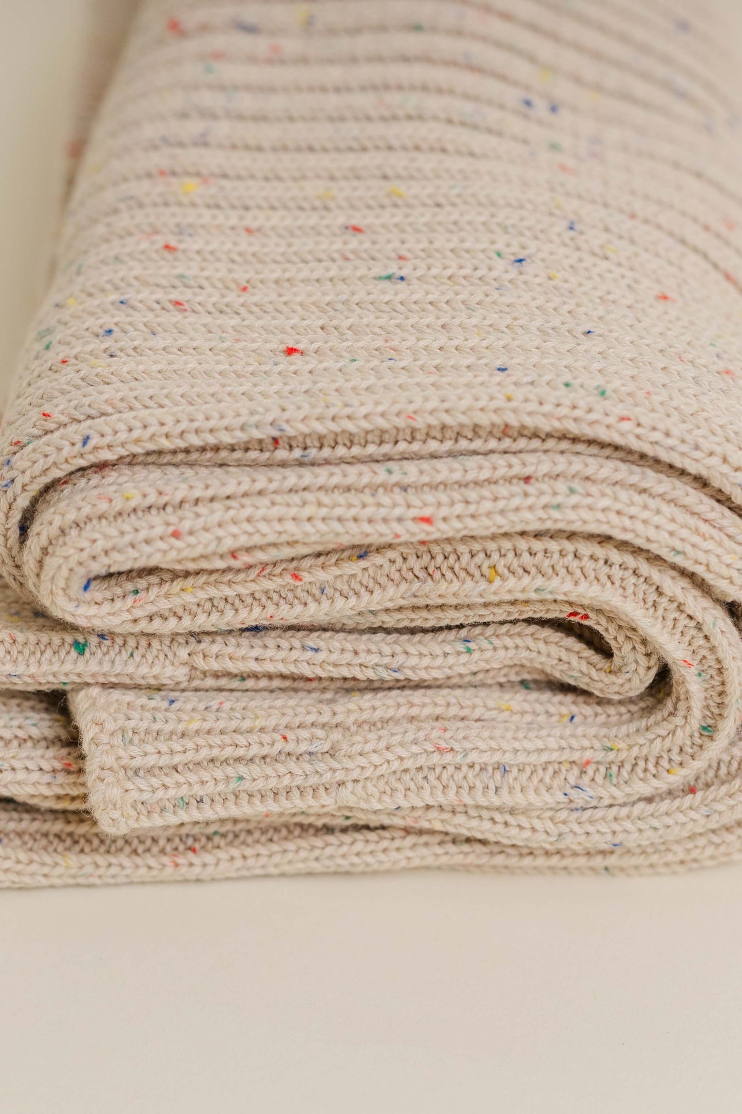 Sprinkle Organic Cotton Knit Ribbed Blanket - Hazelnut
