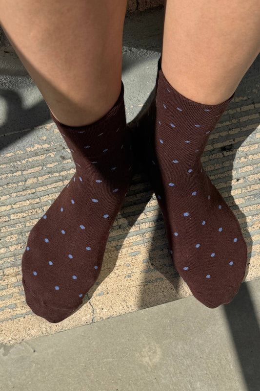 Polka Dot Sneaker Socks CREAM/RED