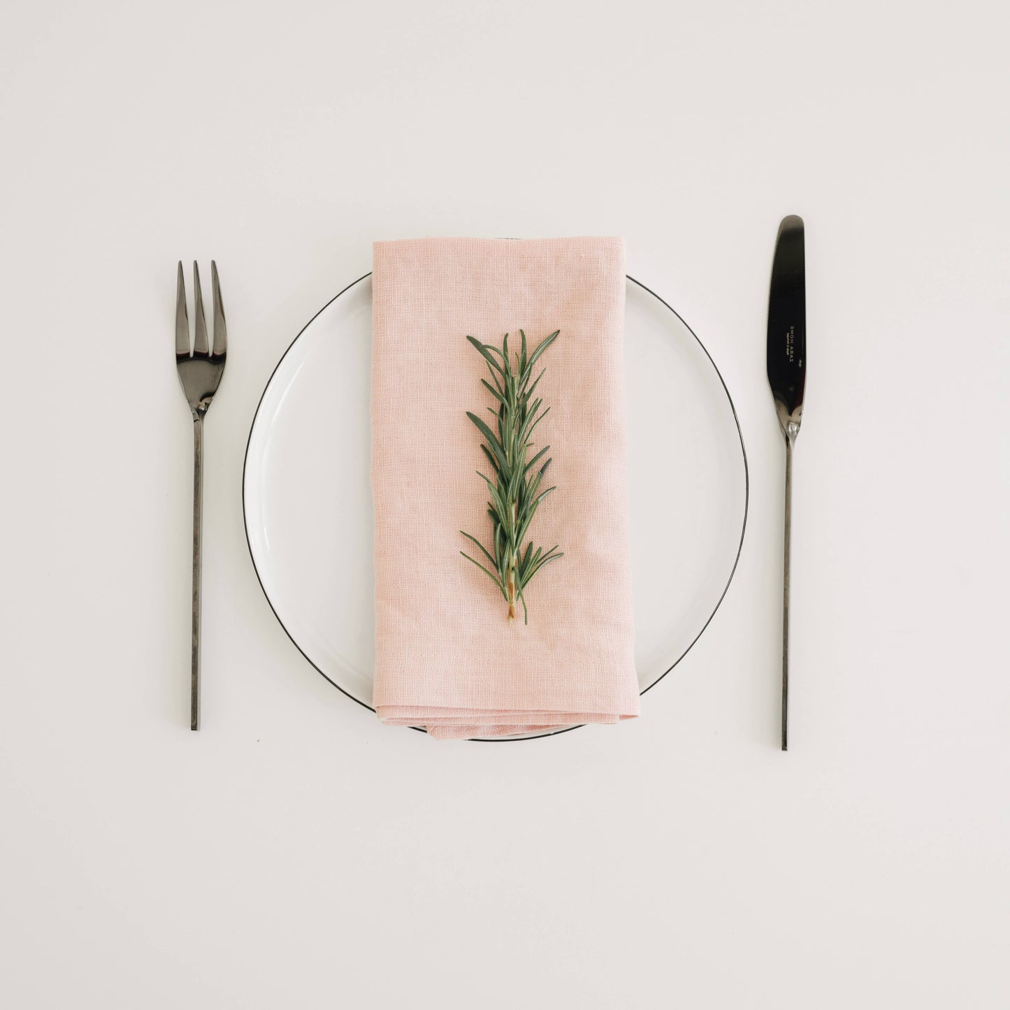 Misty Rose Linen Napkins Set of 2: 16"x16" | 40x40 cm