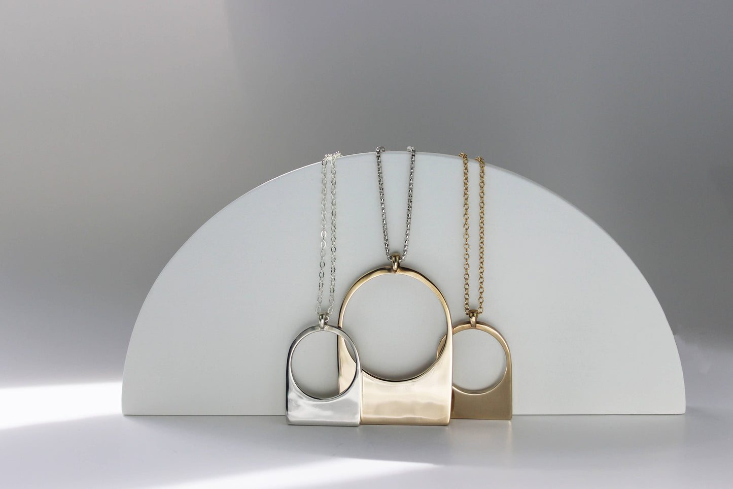 14K GF/ Yellow Bronze Small Contour Necklace 28"