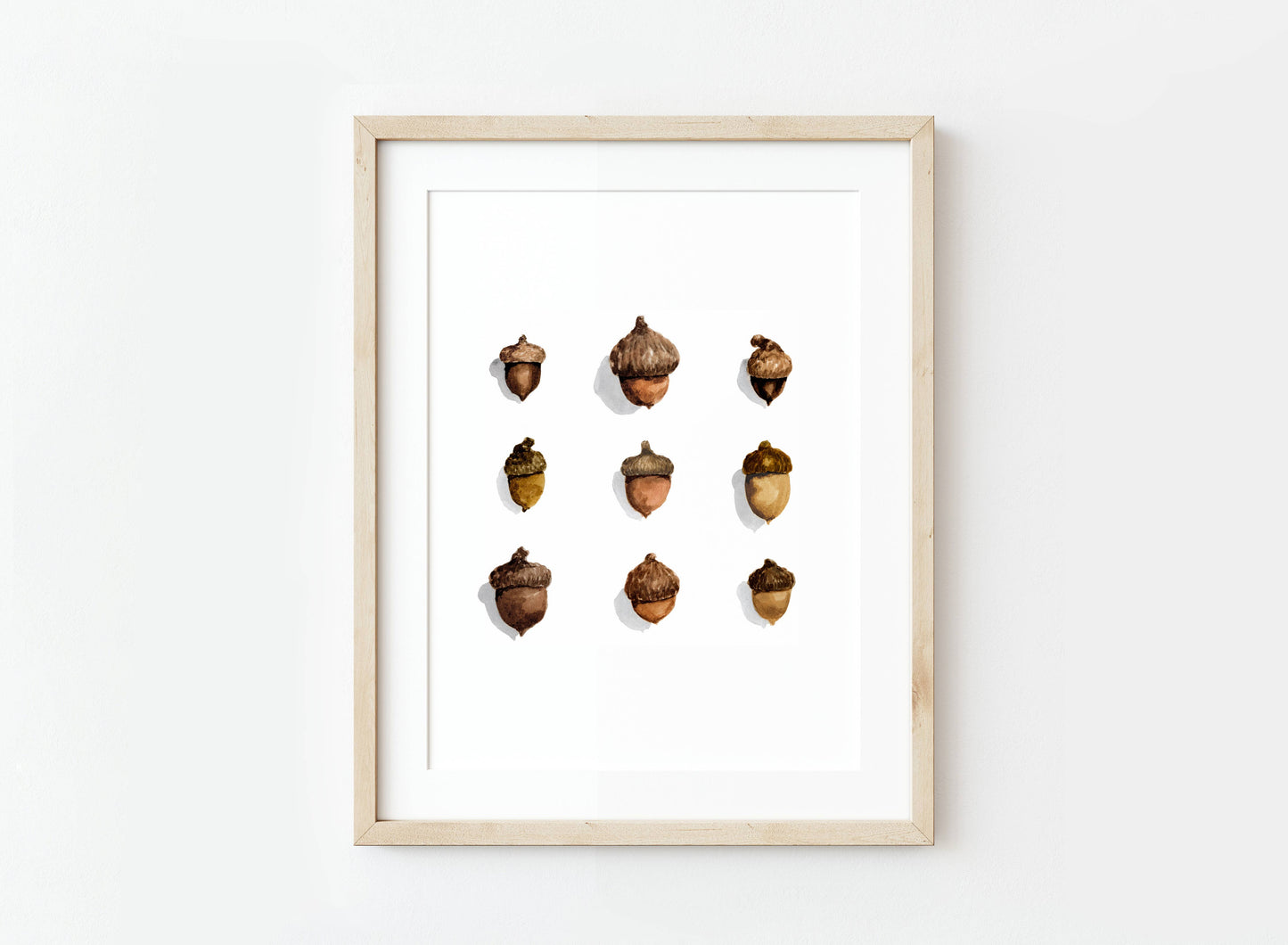 Acorns Watercolor Art Print