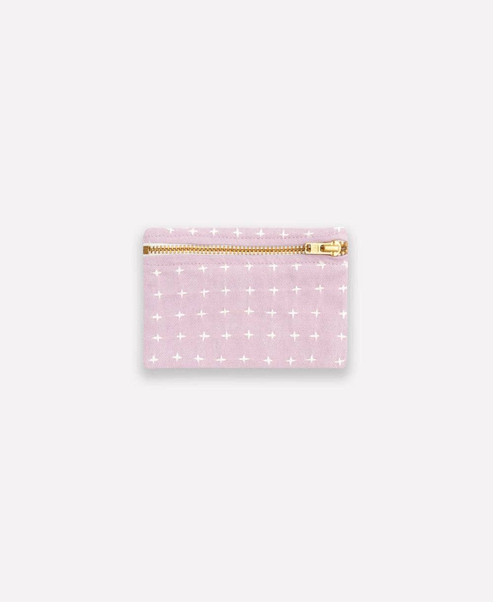 Lilac Cross-Stitch Coin Purse
