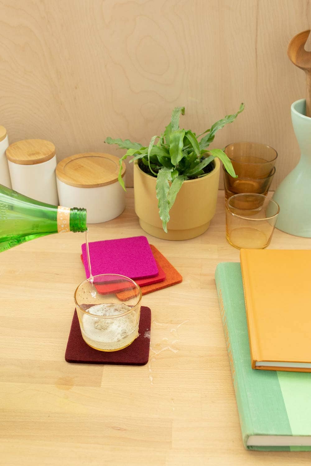 Bordeaux: Bierfilzl Merino Wool Felt Square Coasters