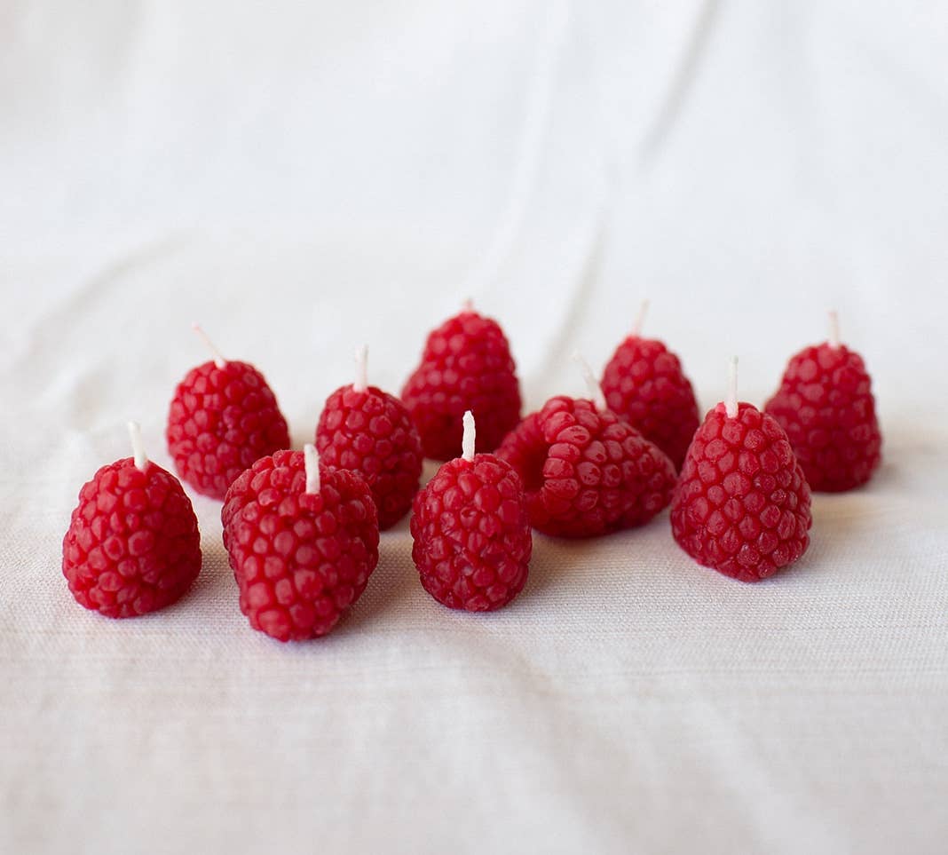 Raspberry Birthday Beeswax Candle