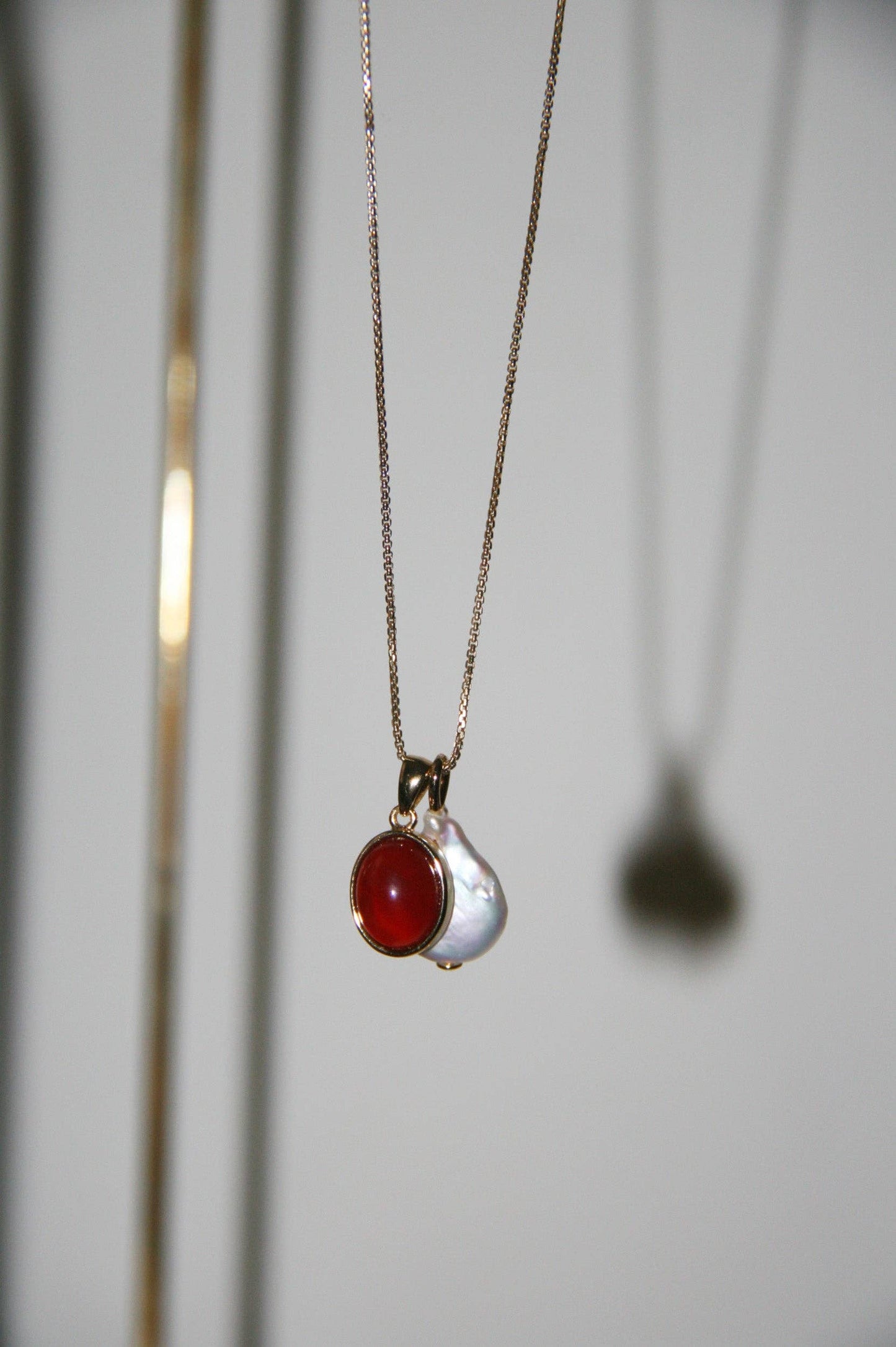Carnelian and Pearl Necklace