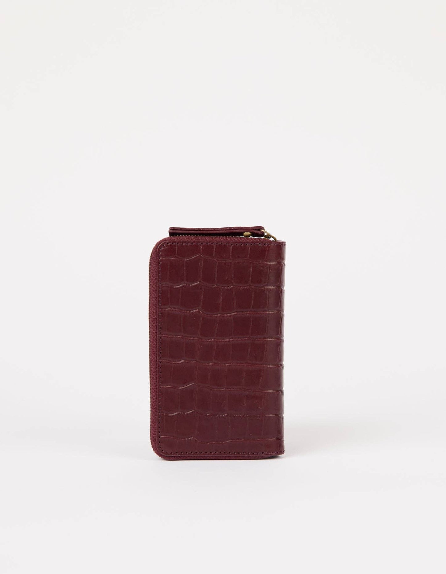 Jett Wallet - Dark Cherry Croco Print Leather
