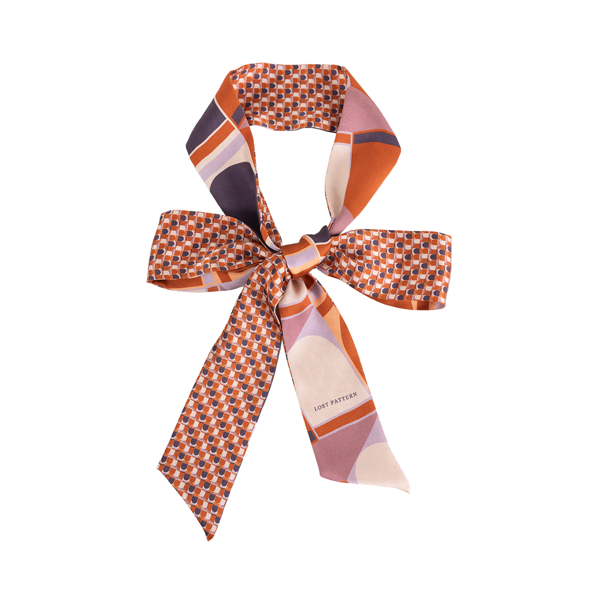 "Modular" Silk Skinny Scarf - Orange: Orange