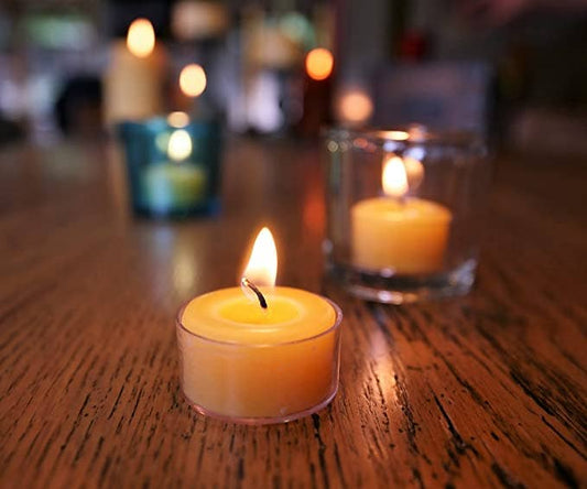 Pure Beeswax Tea Light Candles Ivory
