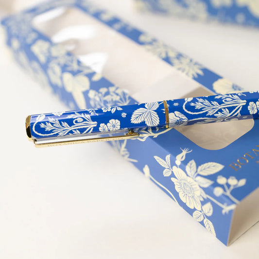 floral azure meadow rollerball pen by botanica