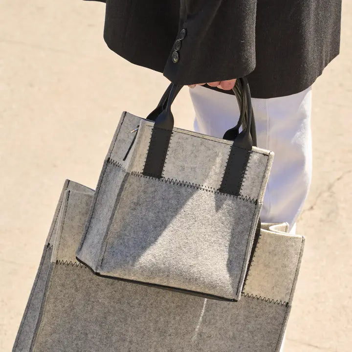 Jaunt Merino Wool Tote Granite/Heather White & Black