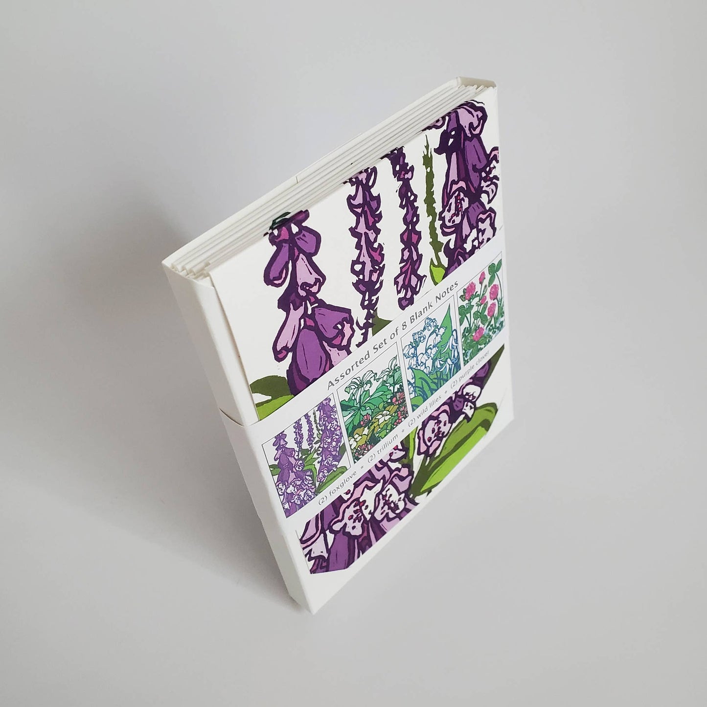 Assorted Spring Woodland Flower Blank Note Card Set of 8