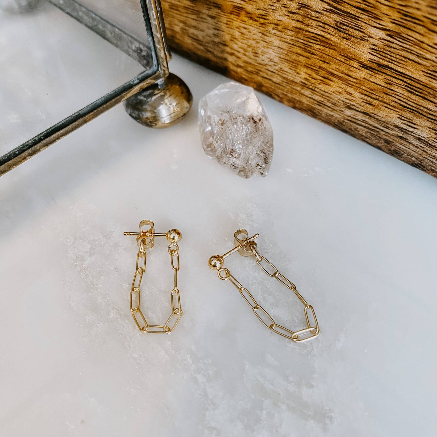 Link Chain Post Earrings: 14k Gold Fill