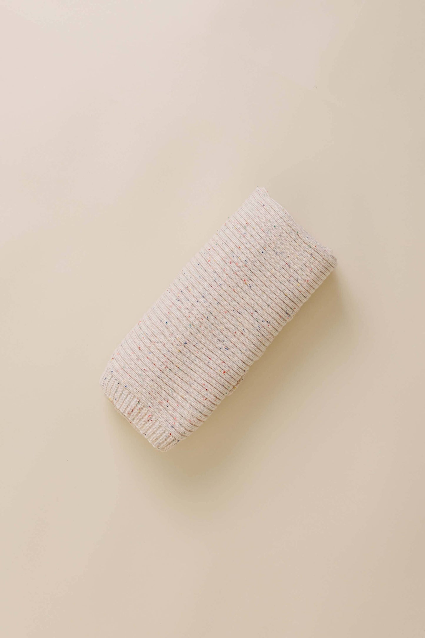 Sprinkle Organic Cotton Knit Ribbed Blanket - Oat