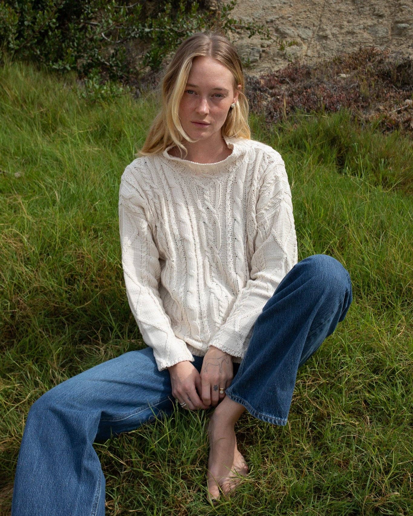 Honest Cotton - Charlie Cable Knit: Cream