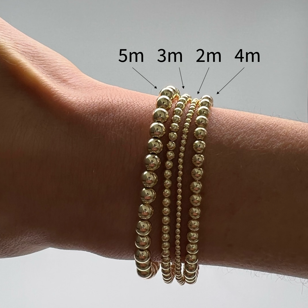3MM Goldfill Ball Bracelet: 7.5