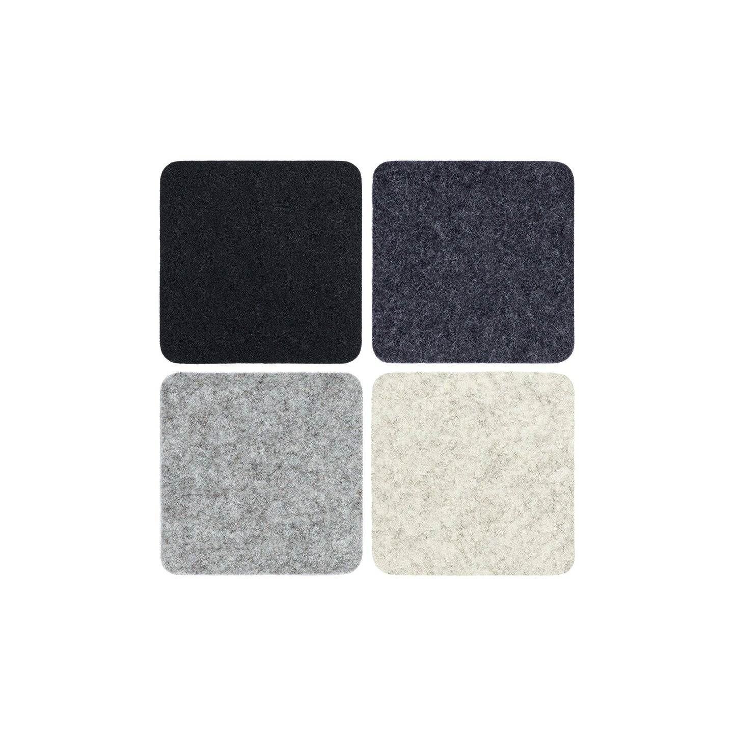 Noir: Bierfilzl Merino Wool Felt Square Coasters