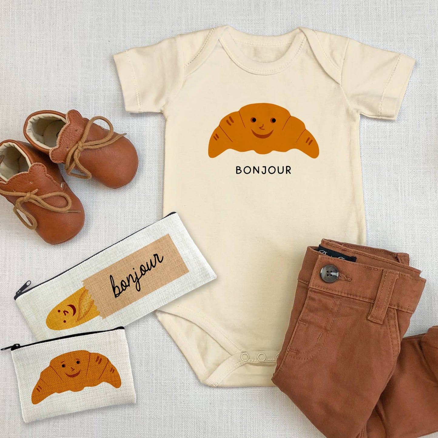 Bonjour Croissant - Baby Onesie