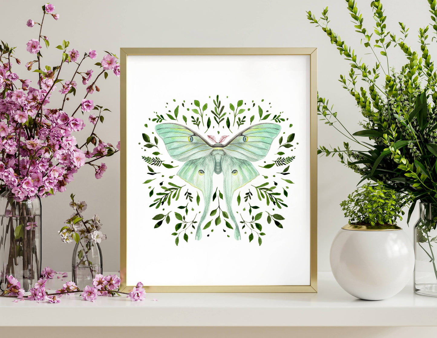 Luna Moth Watercolor Artwork Print
