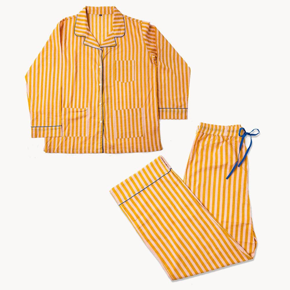 Bonnie Pajama Set: Mustard & Blush