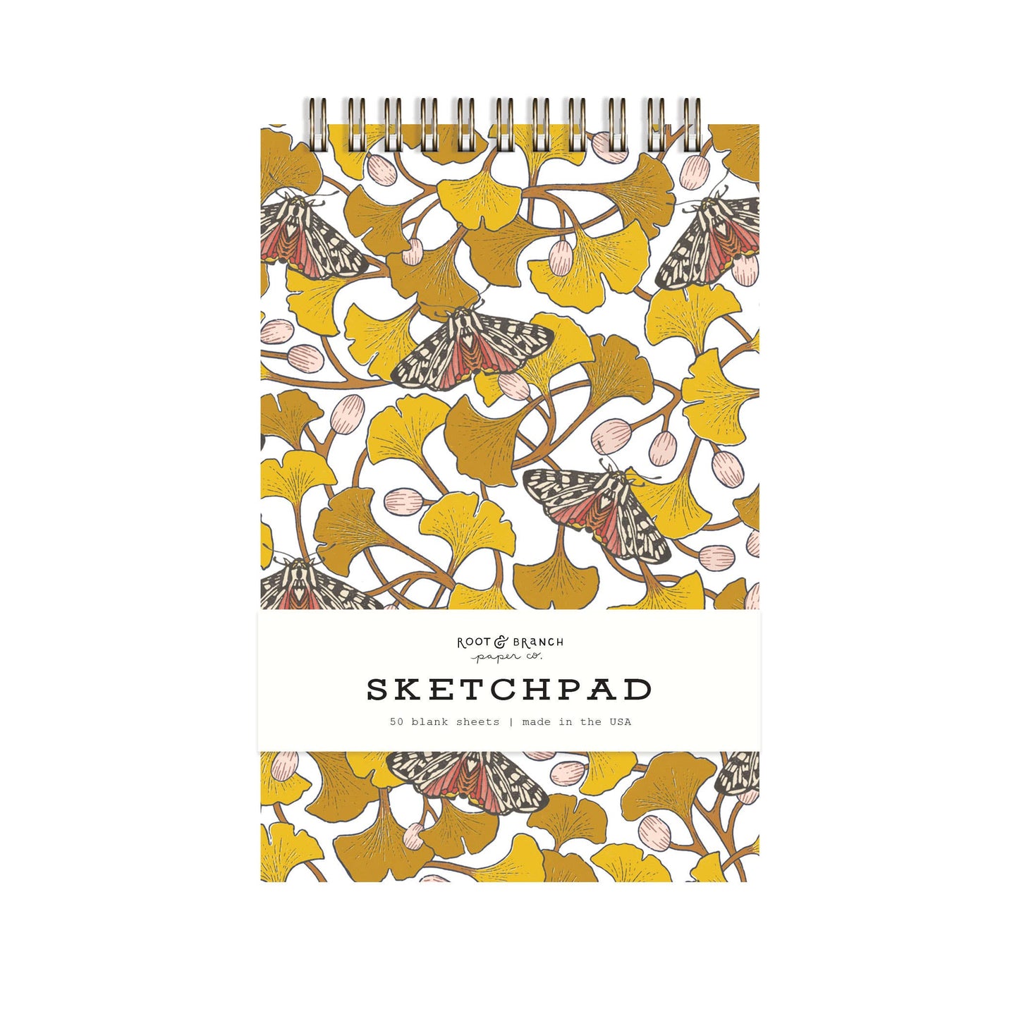 Root & Branch Paper Co. - Ginkgo + Tiger Moth Spiral Bound Sketchpad