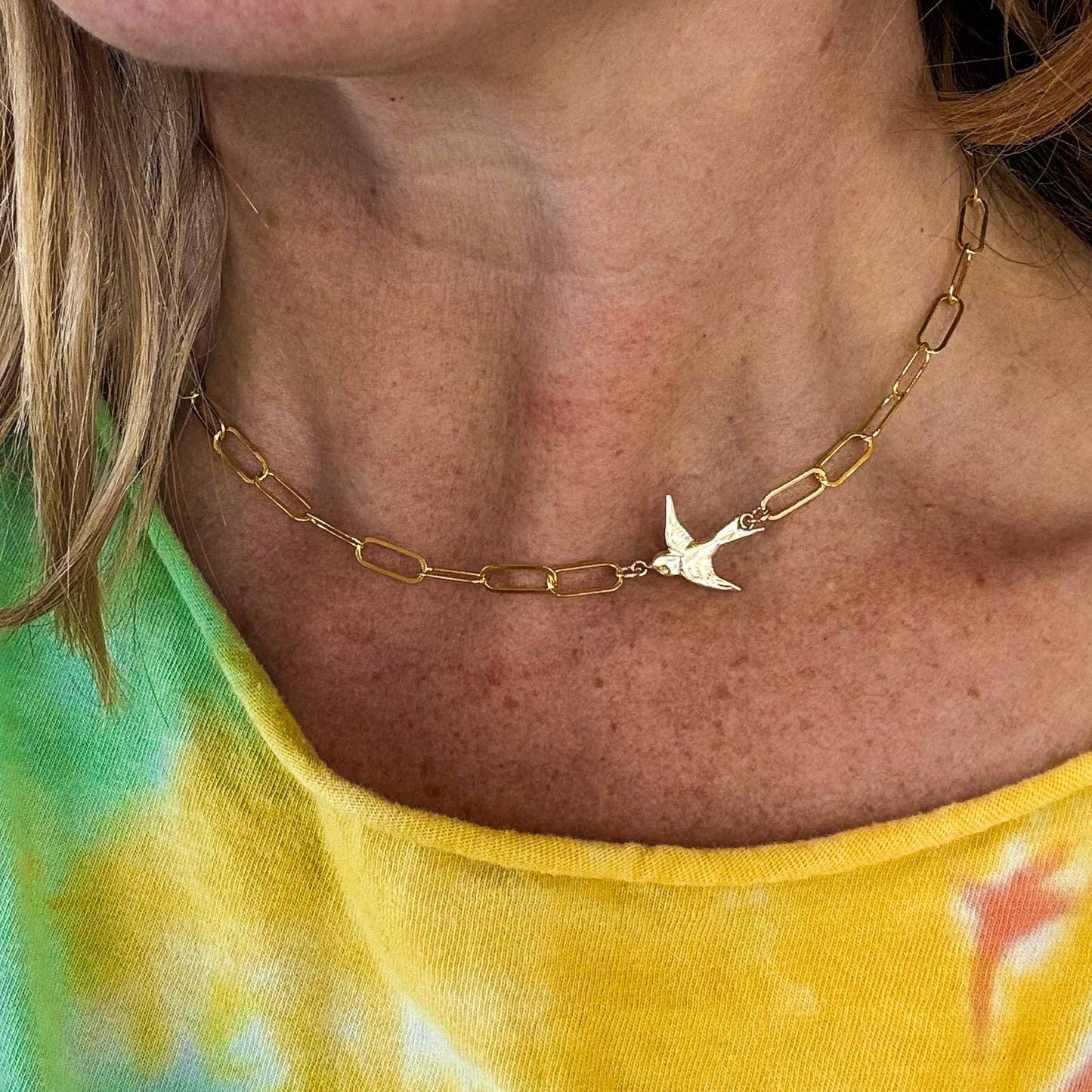 Sparrow Paperclip Chain Link Necklace: 14k Gold Fill / 18"