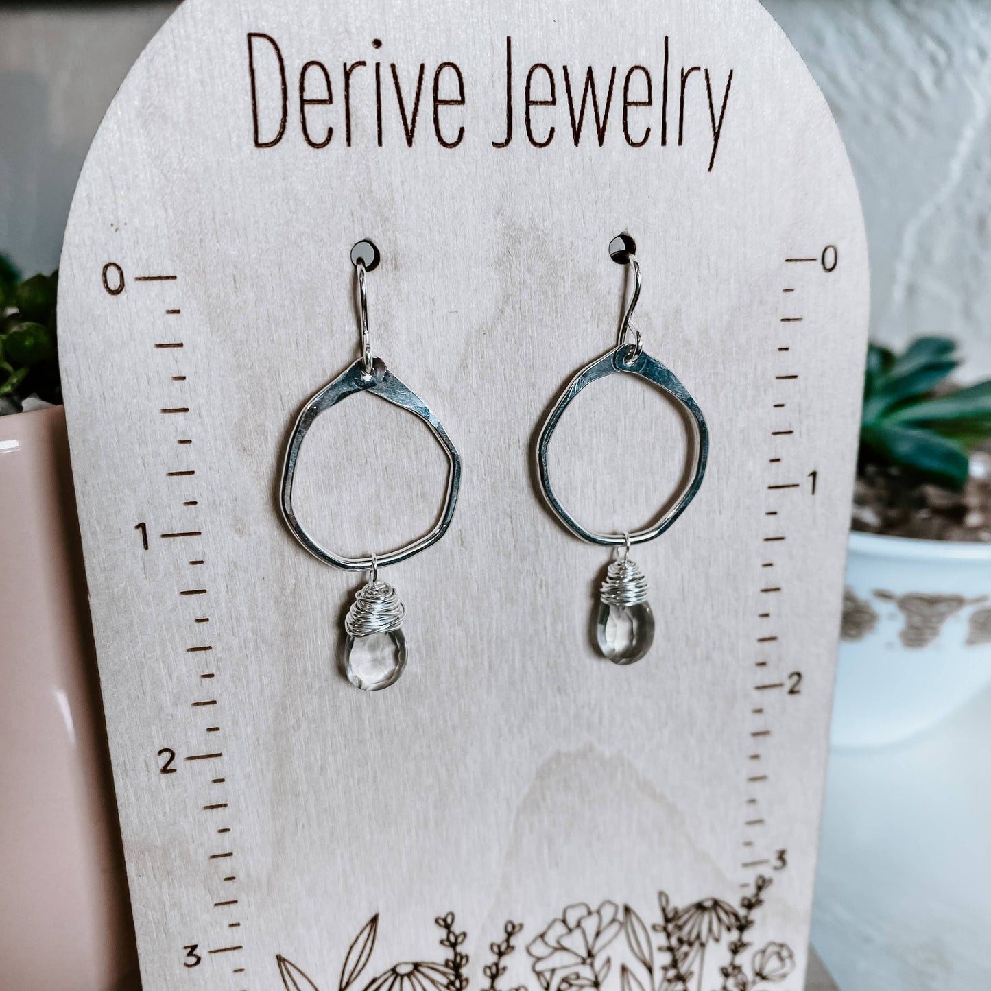 Green Amethyst Mini Organic Hoop Earrings: 14k Gold Fill