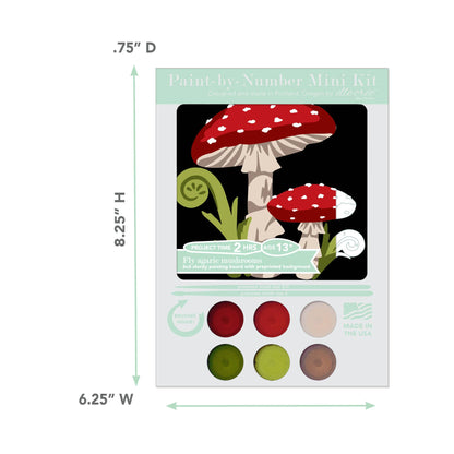 Fly Agaric Mushrooms MINI Paint-by-Number Kit