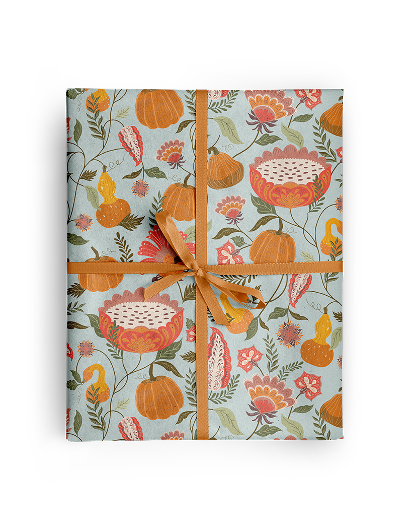 Pumpkin Garden Wrapping Paper