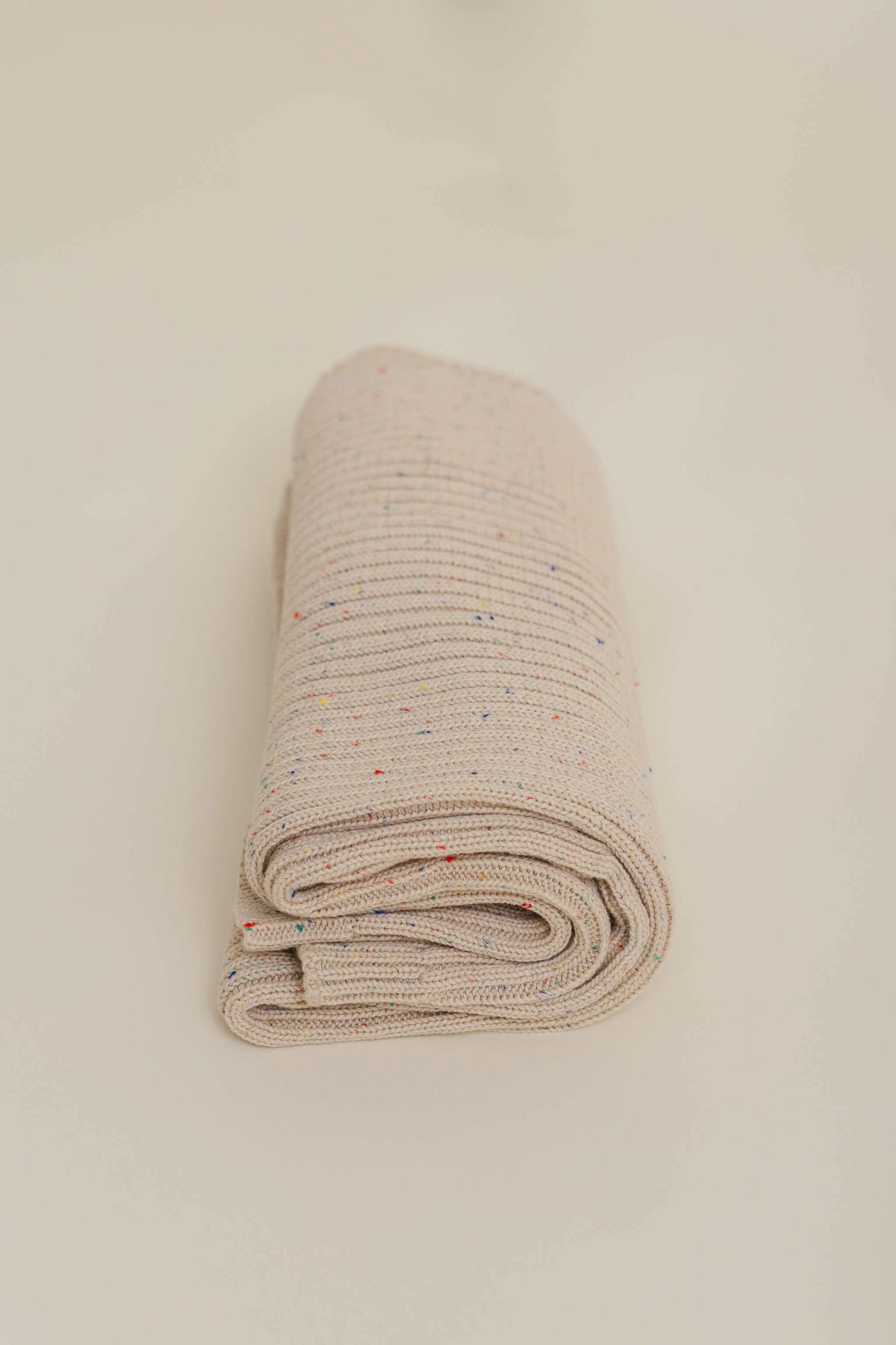 Sprinkle Organic Cotton Knit Ribbed Blanket - Hazelnut