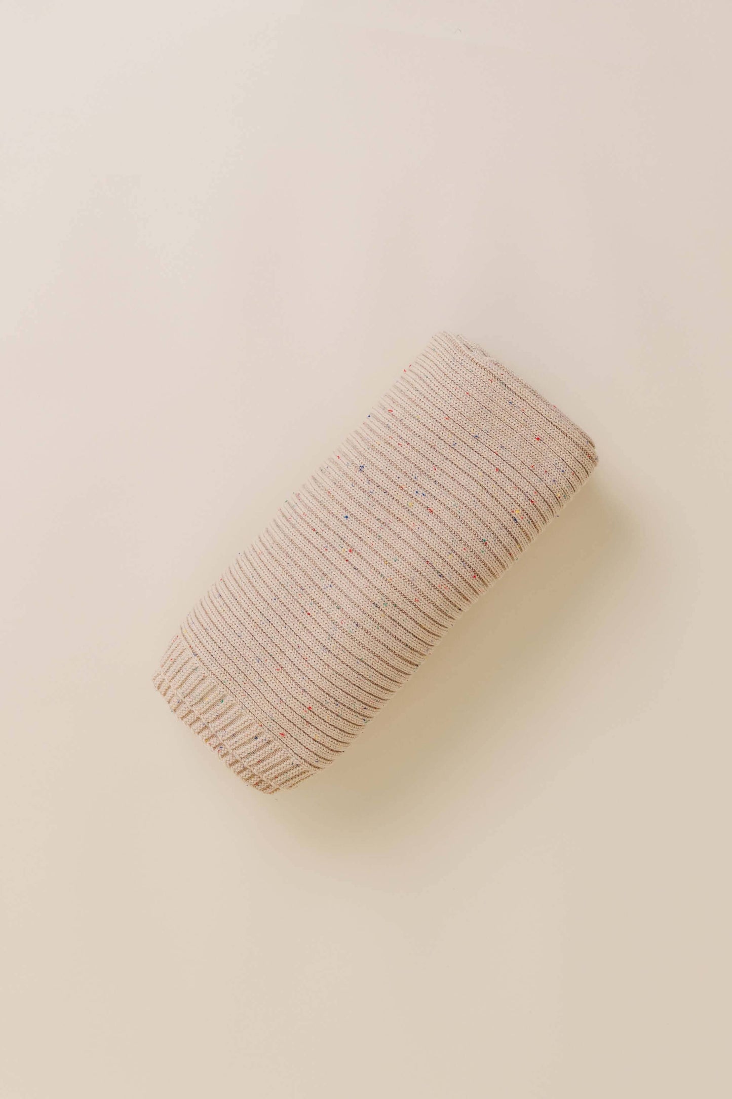 Sprinkle Organic Cotton Knit Ribbed Blanket - Hazelnut