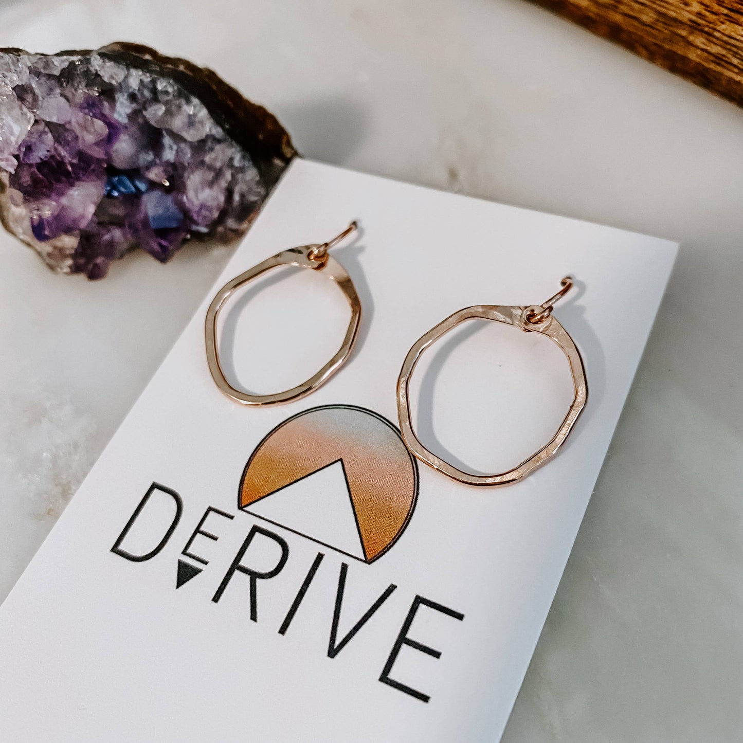 Organic Mini Hoop Earrings: 14k Gold Fill