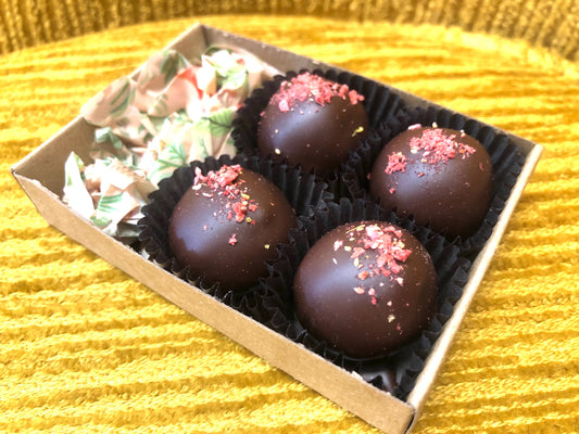 Dark Chocolate Freeze Dried Strawberry Truffles (new!)