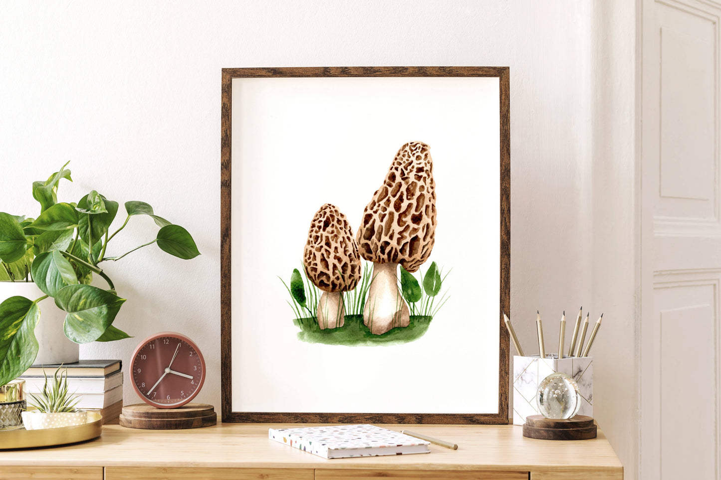Morel Mushrooms Watercolor Art Print