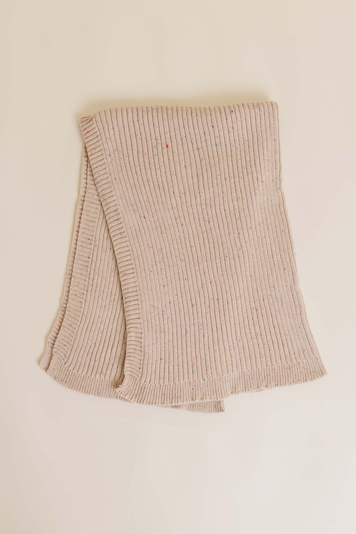 Sprinkle Organic Cotton Knit Ribbed Blanket - Hazelnut