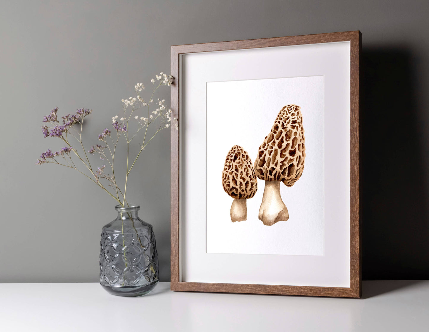 Morel Mushrooms Watercolor Art Print
