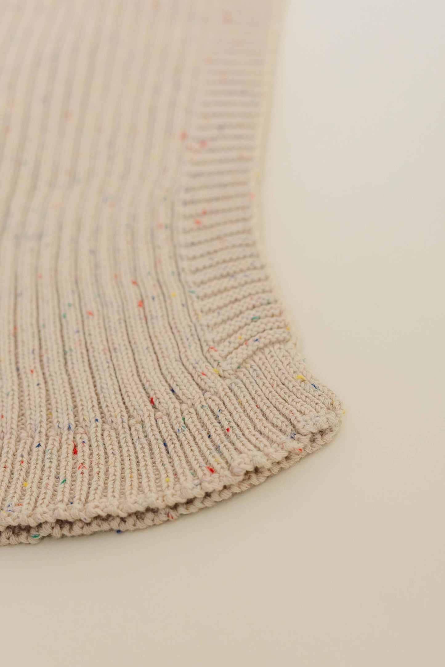 Sprinkle Organic Cotton Knit Ribbed Blanket - Hazelnut