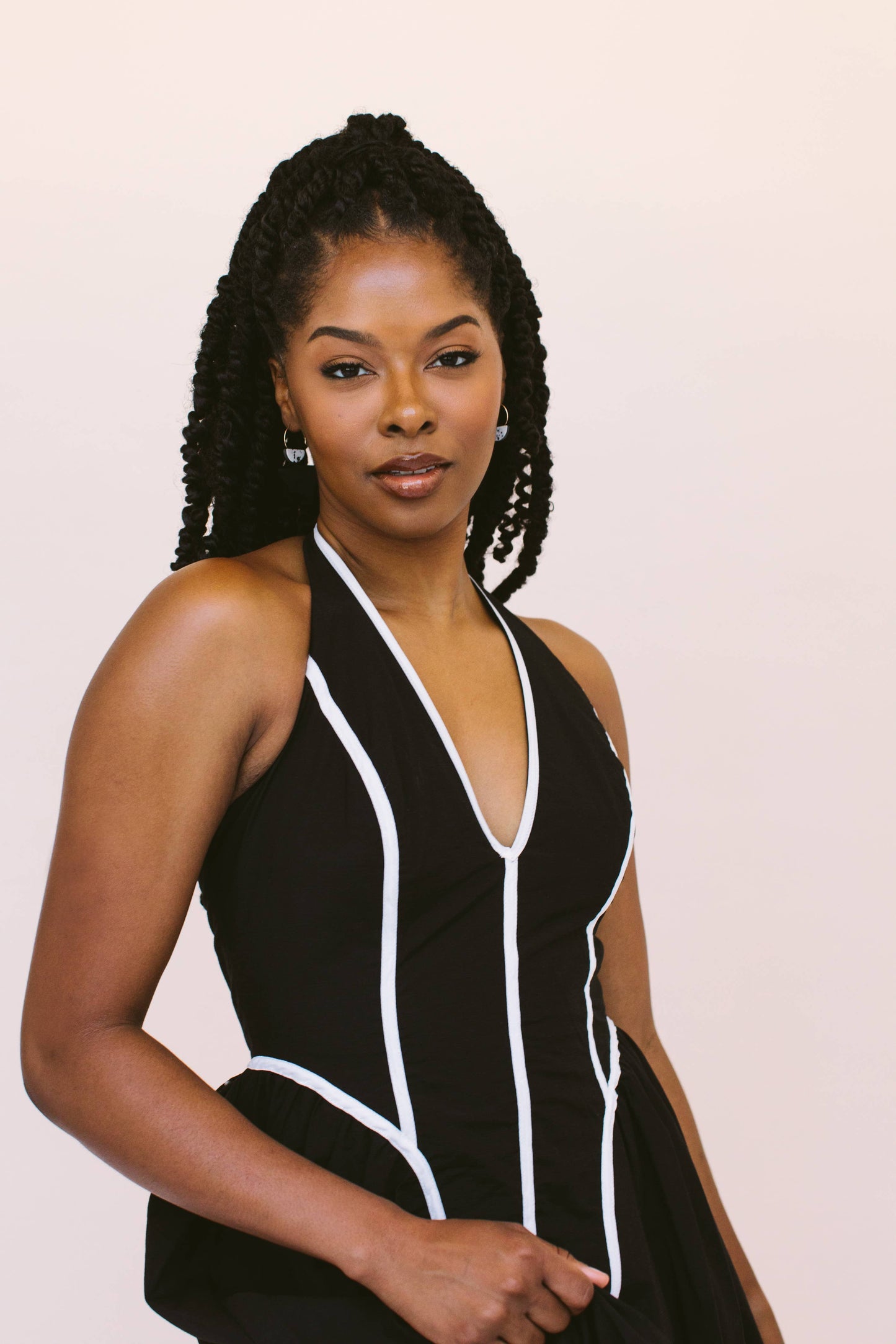 Little Slice Hoops Gold / Ink Splatter